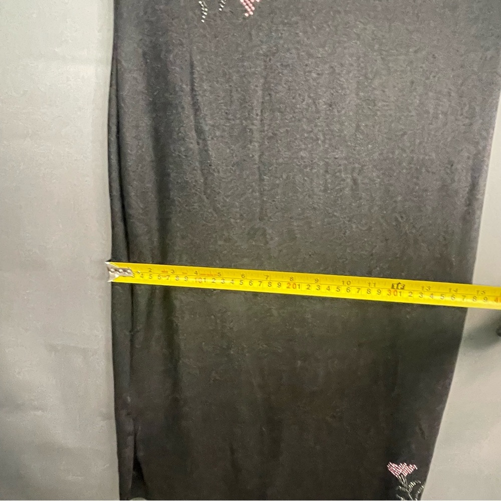 Vintage LE CHATEAU strapless slip dress with rhinestone flower design minimalist - Picture 3 of 16